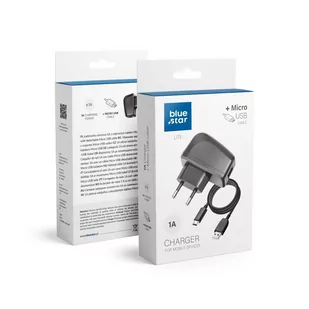 OEM ŁADOWARKA SIECIOWA (AC) USB (max 1A) + kabel micro USB BLUE STAR - Akcesoria do tabletów i e-booków - miniaturka - grafika 2