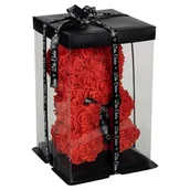 Figurki dekoracyjne - Empik Gifts, Różany Miś, Czerwony, 25 cm - miniaturka - grafika 1