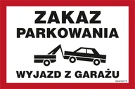 Tablice BHP - ND053 ZAKAZ PARKOWANIA WYJAZD Z GARAŻU, FN - FOLIA SAMOPRZYLEPNA; (200X133MM) - miniaturka - grafika 1
