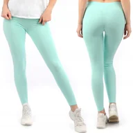 Legginsy - Legginsy damskie długie Polskie Getry Bawełniane Miętowe XXXL - miniaturka - grafika 1