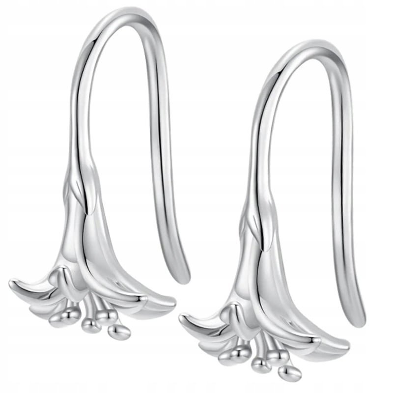 Kolczyki Srebrne Kolczyki Damskie Kwiat Lilia Srebro 925 Kolczyki Trusky