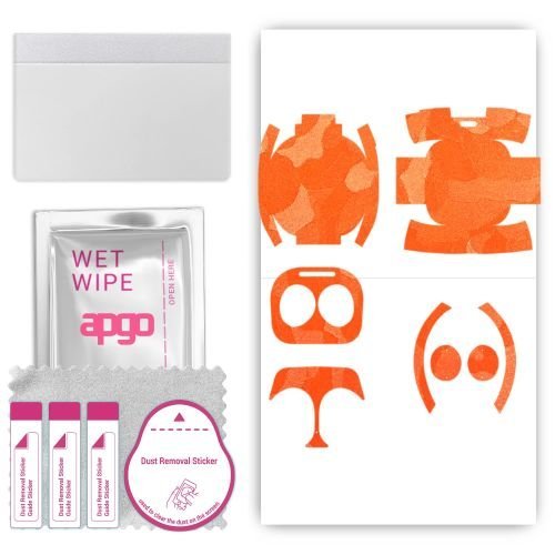 folia naklejka skórka strukturalna na TYŁ+BOKI do Samsung Galaxy Buds 2 - Moro Camo Pomarańczowy - apgo SKINS