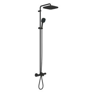 Grohe Vitalio Comfort - Zestaw prysznicowo-wannowy z termostatem 25x25 cm, 2 strumienie, czarny mat 269842431 - Zestawy prysznicowe - miniaturka - grafika 1