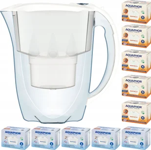 Dzbanek filtrujący Aquaphor Amethyst 2,8 l + 10 wkładów 5 + 5H, biały - Dzbanki filtrujące - miniaturka - grafika 1