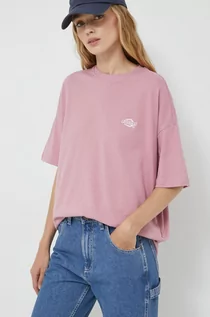 Koszulki sportowe damskie - Dickies t-shirt bawełniany kolor fioletowy - grafika 1