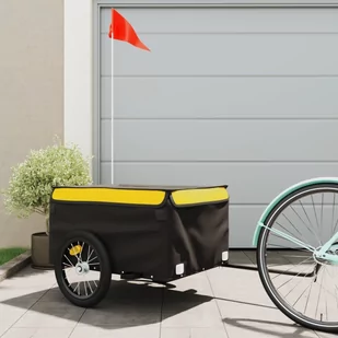 Przyczepka rowerowa, czarno-żółty, 45 kg, żelazo  Lumarko! - Przyczepki rowerowe - miniaturka - grafika 1