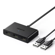 Adaptery i przejściówki - Ugreen Ugreen przełącznik adapter switch box USB 2 wejścia - 3 wyjścia czarny (CM409) hurtel-81877-0 - miniaturka - grafika 1