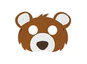 Dodatki do strojów karnawałowych - Maska filcowa Brązowy Miś - 1 szt. - miniaturka - grafika 1