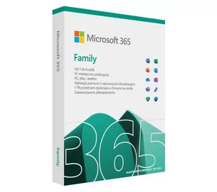 Microsoft 365 Family PL BOX (6 użytkowników / 1 rok) - Programy finansowe i kadrowe - miniaturka - grafika 1