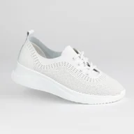 Półbuty damskie - Półbuty damskie buty skóra naturalna GOODIN GD-XF-186 białe lekkie 41 - miniaturka - grafika 1