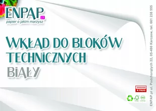 Blok techniczny, A4, biały, wkład, 170g - Podobrazia, bloki, papiery - miniaturka - grafika 1