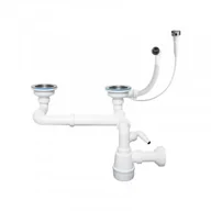 Syfony - LAVEO OKS 124A SYFONSyfon 2 x 3,5" Z przelewem i korkiemDo zlewozmywaka 1,5-komorowegooraz 2-komorowegoSyfon oszcz$271dzaj$272cy miejsce w szafce typ Space Saving - miniaturka - grafika 1