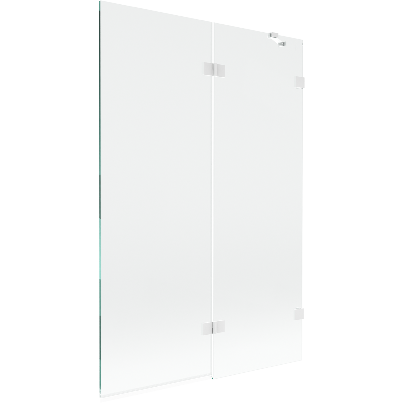 Mexen Lunar parawan nawannowy 2-skrzydłowy prawy 120 x 150 cm, transparent, biały - 897-120-100-20-00-P