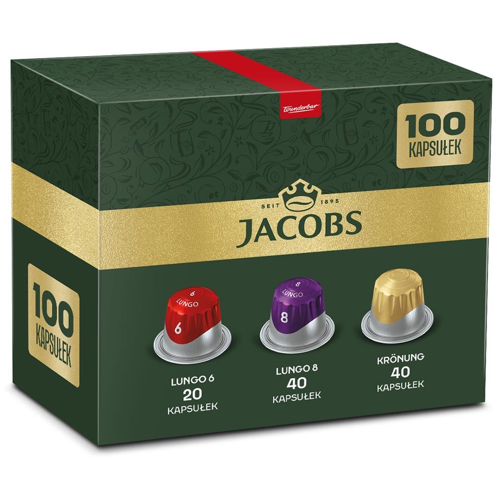Kapsułki Jacobs do Nespresso(r)* Lungo 6,8, Kronung 6, 100 szt Lungopack