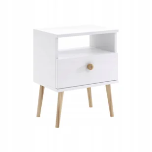 Stolik nocny Ikon w stylu skandynawskim biały - Szafki nocne - miniaturka - grafika 1