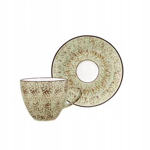 Filiżanka do herbaty kawy porcelanowa pistacjowa 300ml i spodek 15cm Wilmax - Filiżanki - miniaturka - grafika 1
