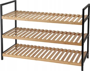 Storage Solutions Półka na buty, 3 poziomy, bambus i metalowy stelaż, 70 x 30 x 48,5 cm - Szafki na buty - miniaturka - grafika 1