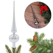 Ozdoby bożonarodzeniowe - Srebrny szpic, czubek na choinkę, świąteczna ozdoba szczytowa 30 cm - miniaturka - grafika 1