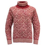 Bluzy sportowe męskie - Golf Devold Svalbard Wool High Neck Rozmiar: XL / Kolor: czerwony - miniaturka - grafika 1
