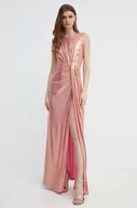 Sukienki - Silvian Heach sukienka kolor różowy maxi rozkloszowana - miniaturka - grafika 1
