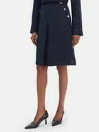 Spódnice - Tommy Hilfiger Spódnica trapezowa WW0WW49474 Granatowy Regular Fit - miniaturka - grafika 1
