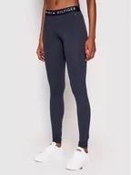 Spodnie damskie - Tommy Hilfiger Legginsy Legging UW0UW01646 Granatowy Slim Fit - miniaturka - grafika 1