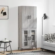Witryny - vidaXL Witrynka szary dąb sonoma 69,5x34x180cm materiał drewnopochodny - miniaturka - grafika 1