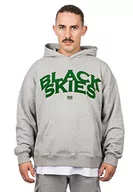 Bluzy męskie - Blackskies Męska bluza z kapturem Team Oversize Heavyweight Hoodie Sweater Hooded, Bluza z kapturem, szaro-zielona, XXL - miniaturka - grafika 1