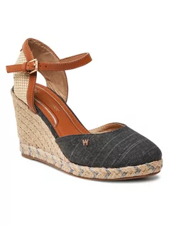 Espadryle damskie - Wrangler Espadryle Brava WL21590A Czarny - grafika 1