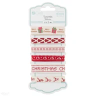 Scrapbooking - Tasiemki bawełniane, scandi christmas, 6 x 2m - miniaturka - grafika 1