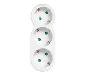 Przedłużacze i rozgałęźniki - Orno OR-AE-13252GS "Bałwanek" z wtyczką górną, Schuko, 3 gniazda Biały - miniaturka - grafika 1