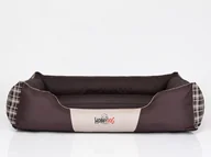 Legowiska dla psów - Legowisko HOBBYDOG Prestige L, brązowe w kratkę, 65x50 cm - miniaturka - grafika 1