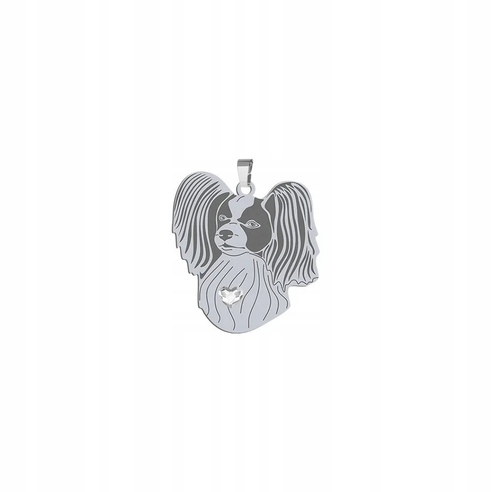 Zawieszka Srebrna z psem Papillon 925 Prezent Kobieta Biżuteria GRAWER