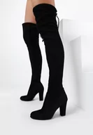 Kozaki damskie - Czarne Zamszowe Kozaki Fall Out of Love - miniaturka - grafika 1