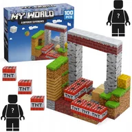 Klocki - KLOCKI MAGNETYCZNE SZEŚCIANY BLOKI KLOCKI PIKSELE MINECRAFT ZESTAW XXL 100 KLOCKÓW + 2 LUDZIKI - miniaturka - grafika 1