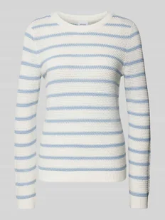 Sweter z dzianiny z prążkowanymi wykończeniami - Swetry damskie - miniaturka - grafika 1