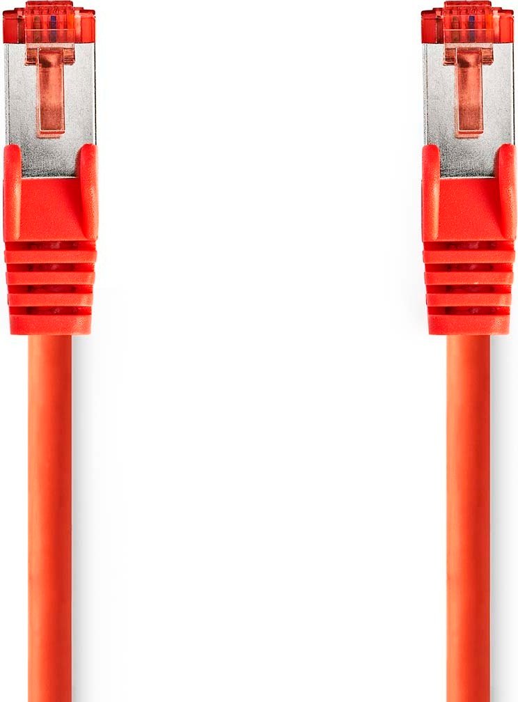 Nedis Ccgl85221Rd025 Kabel sieciowy Cat6 Rj45 Męski S/Ftp 0.25 M Okrągły Lszh Czerwona etykieta
