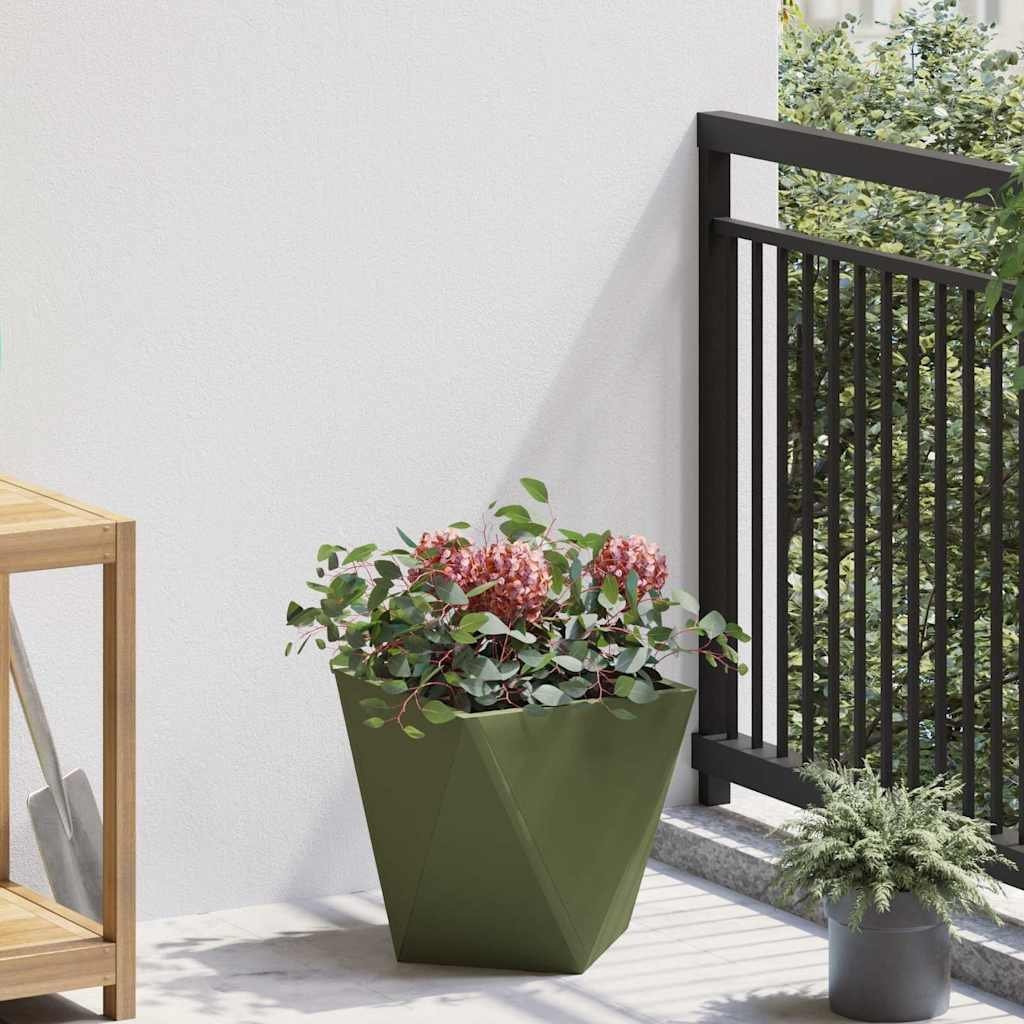 vidaXL Donica Zielony oliwkowy 30 x 30 x 30 cm Stal