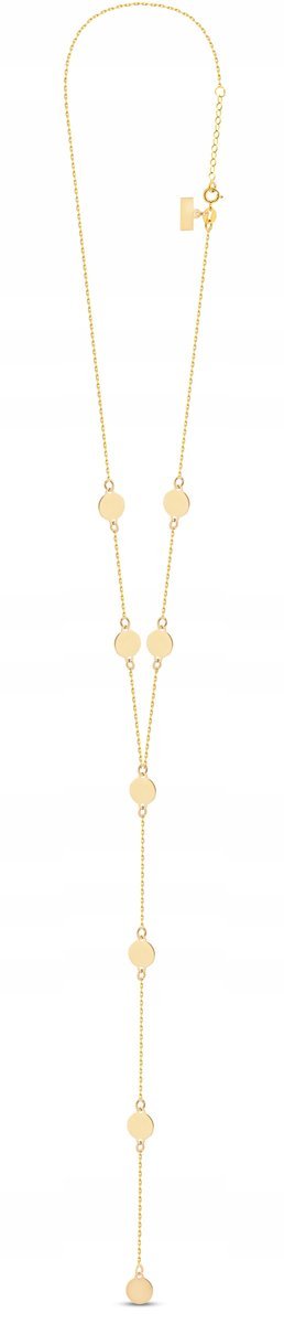 ZŁOTY NASZYJNIK WISZĄCY KOLIA KRAWATKA KÓŁKA 14KT 585