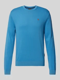 Sweter z dzianiny z wyhaftowanym logo model ‘DROZ’ - Swetry męskie - miniaturka - grafika 1