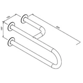 Akcesoria dla osób starszych i niepełnosprawnych - Umywalkowa poręcz łukowa dla niepełnosprawnych Faneco S32UUP5.5 SN M stała 55cm prawa - miniaturka - grafika 1