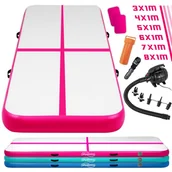 Maty do ćwiczeń - PHYSIONICS  Mata dmuchana 700 x 100 x 10 cm, różowa - miniaturka - grafika 1