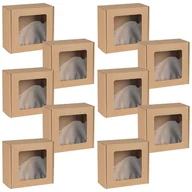 Zestawy upominkowe - Kwadratowe pudełko fasonowe z okienkiem, pudełko prezentowe 20x20x10 cm x10 - miniaturka - grafika 1