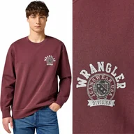Bluzy męskie - Wrangler CREWNECK SWEATSHIRT Dahlia LUŹNA BAWEŁNIANA BLUZA MAŁE LOGO S - miniaturka - grafika 1