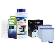Akcesoria i części do ekspresów do kawy - Zestaw Philips - Filtr Philips Aquaclean CA6903 2szt, Uniwersalny Odkamieniacz 250ml, Philips CA6704/10 Tabletki Czyszczące - miniaturka - grafika 1