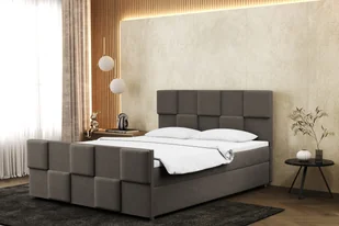 Łóżko skrzyniowe z nakładką na materac Zefir, wiele kolorów Brązowy 180x200 cm - Łóżka - miniaturka - grafika 1