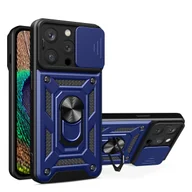 Etui i futerały do telefonów - Hybrid Armor Camshield etui iPhone 14 Pro Max pancerny pokrowiec z osłoną na aparat niebieskie - miniaturka - grafika 1