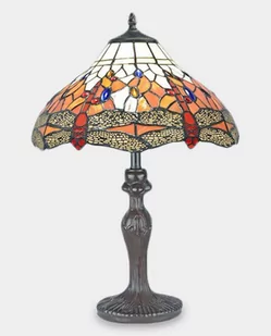 Lampa Witrażowa w Stylu Tiffany Ważka Oranż - Lampy stojące - miniaturka - grafika 1