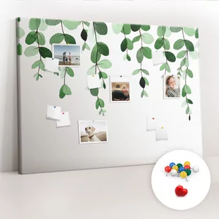 Duża Tablica, Korek 100x140 cm Wzór Liście roślin + Pinezki Kolorowe - Tablice i flipcharty - miniaturka - grafika 1