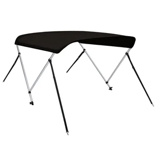 vidaXL Daszek bimini do łodzi, 2 pałąki, czarny, 180x130x110 cm - Żeglarstwo - miniaturka - grafika 1